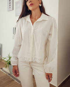 CAMISA PUNTILLA NATURAL - tienda online