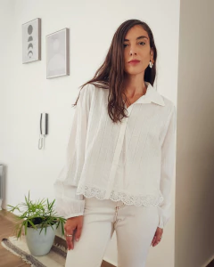 CAMISA PUNTILLA NATURAL - comprar online