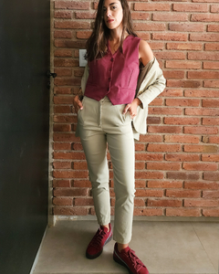 CHALECO GAMUZADO BORDEAUX - tienda online