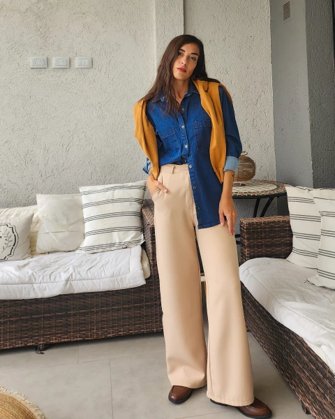 SASTRERO PALAZO BEIGE - comprar online