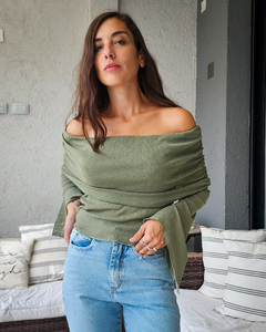 TOP HOMBROS DESCUBIERTOS OLIVA - tienda online