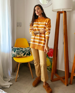 SWETER RAYAS CAMEL