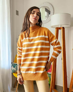 SWETER RAYAS CAMEL - comprar online