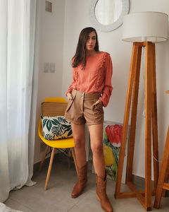BLUSA PLUMETI TERRACOTA - tienda online