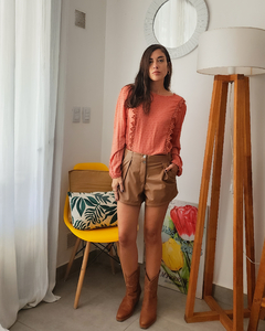 BLUSA PLUMETI TERRACOTA - Go Store
