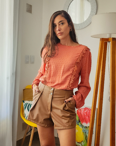 BLUSA PLUMETI TERRACOTA - comprar online