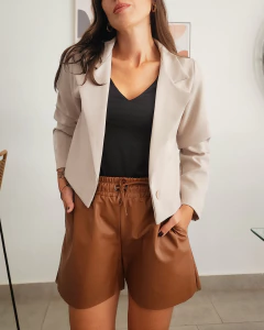 SHORT LEATHER CHOCOLATE en internet