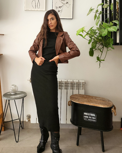 VESTIDO MIDI MORLEY NEGRO