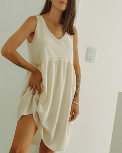 VESTIDO ROMANTIC MANTECA - Go Store