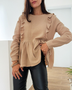 BLUSA VOLADOS BEIGE - Go Store
