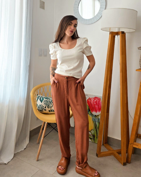 PANTS LINO CHOCOLATE