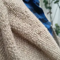 Manta / Chal mezcla de llama y oveja beige # 187 - Pueblo Andino