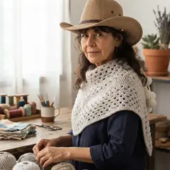 Cuello triangular en lana sedificada # 234 - Pueblo Andino