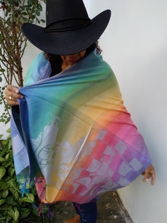 Chalinas / Pashminas livianas multicolores - Pueblo Andino