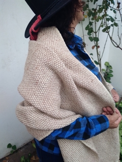 Manta / Chal mezcla de llama y oveja beige # 187
