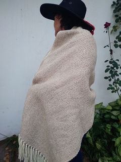 Manta / Chal mezcla de llama y oveja beige # 187 - comprar online
