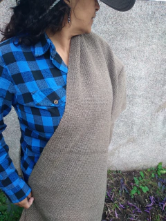 Manta / Chal telar de oveja color Gris # 179 en internet