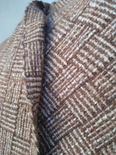 Manta / Chal de Lana de Llama Beige en telar barracan # 219 - tienda online