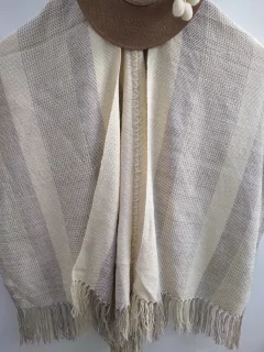 Ruana en lana de Oveja en telar # 116
