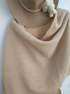Imagen de Chal / Manta en telar lana de oveja Beige claro # 174