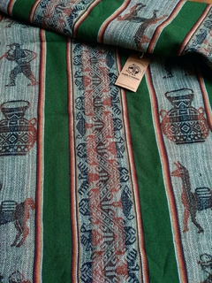 Aguayos Norteños inca Verde Musgo 1.20 mts x 1.20mts