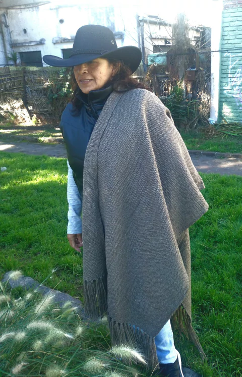 Manta / Chal en telar lana de oveja # 177 - comprar online