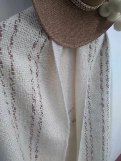 Manta / Chal de Lana de Llama beige intercalado # 118 - comprar online