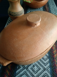 Fuente paellera matambrera de barro cocido