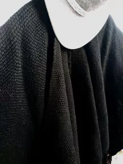 Ruana en lana de Oveja en telar negro # 106 - comprar online
