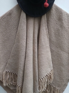 Ruana en lana de Oveja gris vison # 120