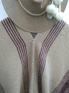 Poncho en Lana de Oveja tostado # 147 - comprar online
