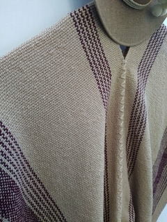 Poncho en Lana de Oveja tostado # 147 en internet