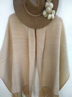 Chal / Manta en telar lana de oveja Beige claro # 174 - comprar online