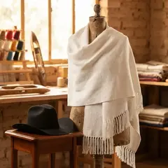 Chalinas / Pashminas Norteñas blanco # 652 - Pueblo Andino