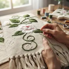Caminos de mesa bordados a mano