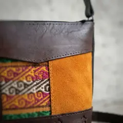 carteritas en cuero y gamuza andina naranja # 1022 - comprar online