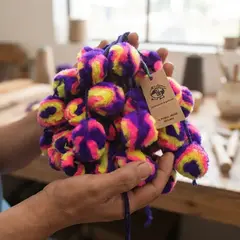 Tulma Jujeña multicolor violeta, fucsia y amarillo # 108