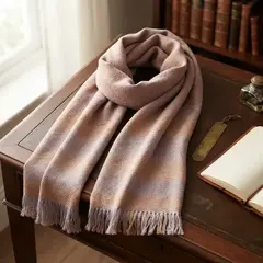 Chalinas / Pashminas Norteñas beige y blanco # 643
