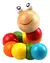 Juego Infantil Oruga Gusano Articulado Chico De Madera