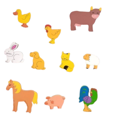 Animales Selva Granja Familia Madera Imantado Magnetico - comprar online