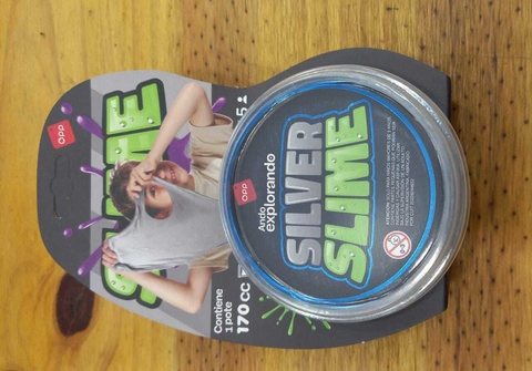 Masa Elástica Slime Chico Plateado Silver 170cc