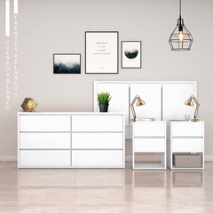 Comoda Cajonera 120 + Mesas De Luz + Respaldo Todo Armado - comprar online