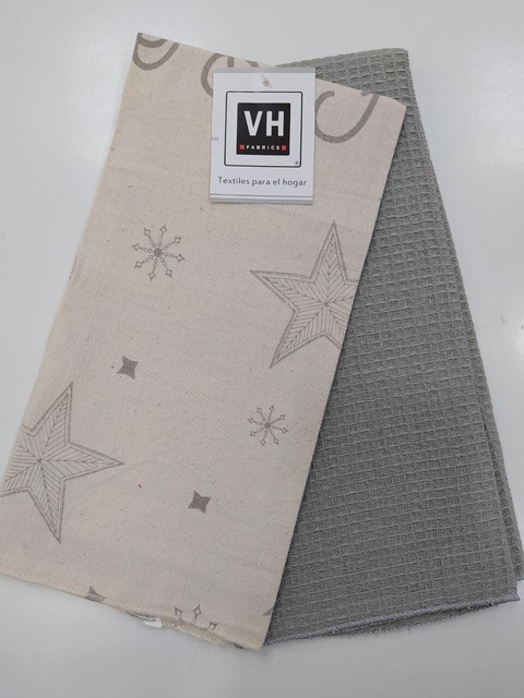VH Fabrics Repasador Navideño Set x2 Tussor + Nido (NAV01RE)