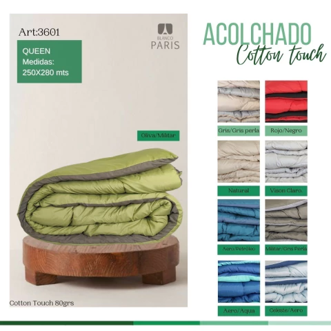 Blanco Paris Acolchado Queen Cotton Touch (ACO202BP)