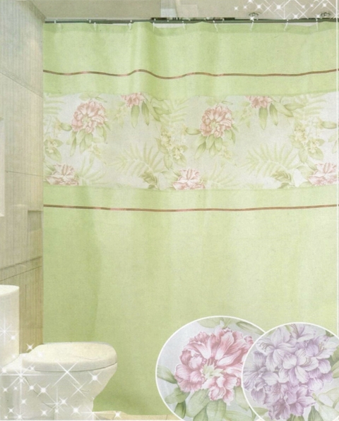 City Blanco Cortina de Baño Organza Estampada (BAÑ001CB)