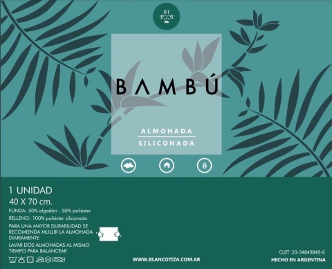BT Home Almohada Bambu C/Faja 70x40cm. (AL02FB)
