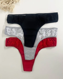 PACK BOMBACHA ENCAJE MIXTO (x3) - comprar online