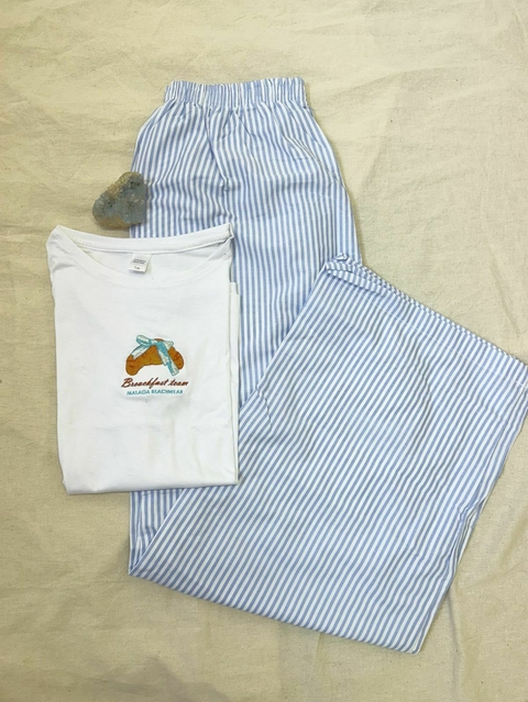 ZAFRA LARGO CELESTE - PIJAMA (Arma tu conjunto) - comprar online