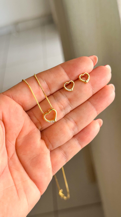 CONJUNTO CORAÇÃO CRAVEJADO