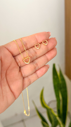 CONJUNTO CORAÇÃO CRAVEJADO - comprar online
